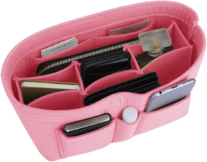 ZTUJO Purse Organizer Insert, Felt Bag Organizer For Handbag Purse Organizer,13 Colors, 6 Size (Small, Light Pink)