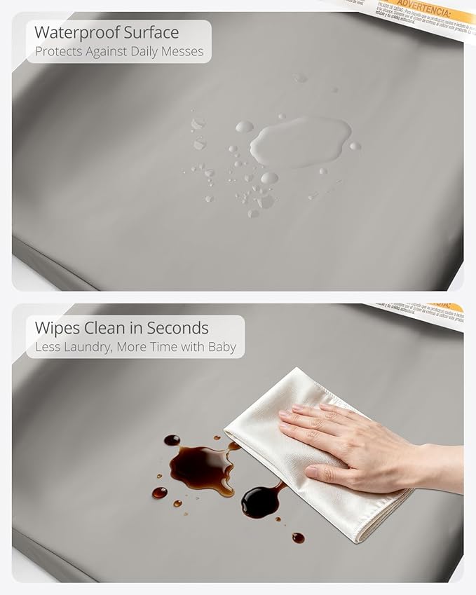 Baby Changing Pad - Vegan Leather Changing Pad, Wipeable Changing Pads, 31.5" x 16" Diaper Waterproof PU Changing Mat for Dresser Table