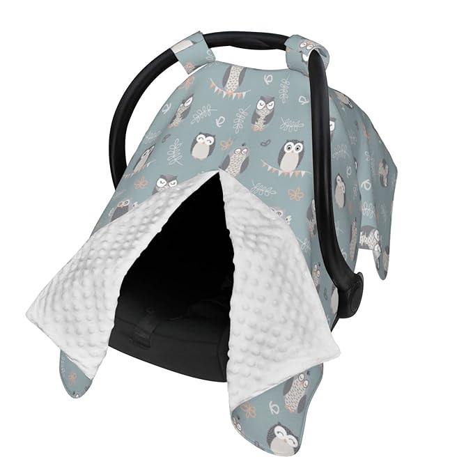 Owl Baby Car Seat Canopy Cover, Nursing Cover for Newborn, Owl Baby Stuff, Stroller Cover for All Seasons