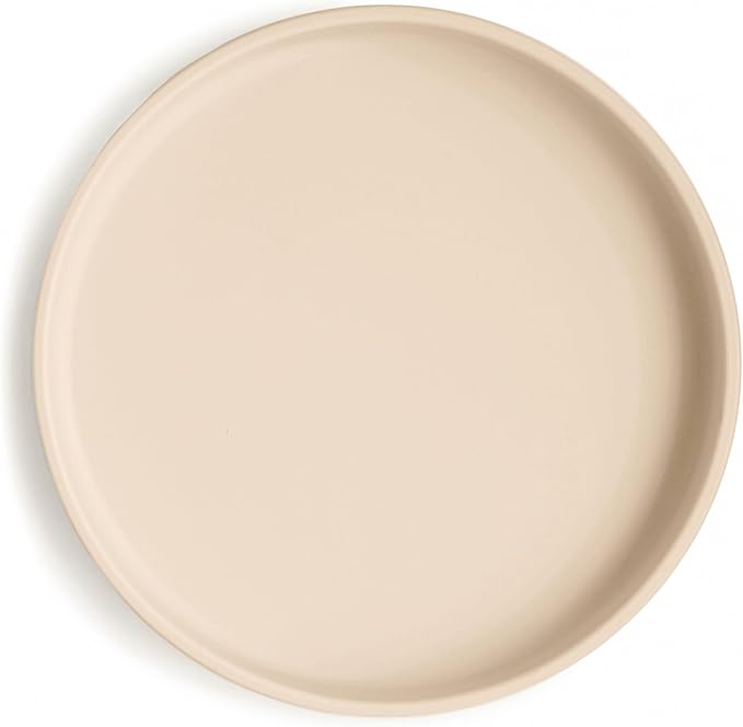 mushie Classic Silicone Suction Plate | BPA-Free Non-Slip Design (Shifting Sand)