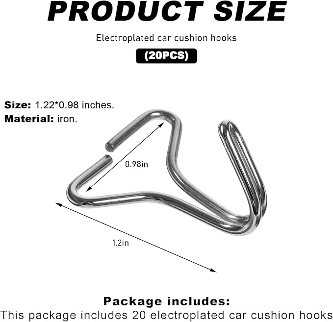 20 PCS Car Seat Cover Hooks, Fixing Hanger Fastener Locking Clip for Car Headrest Cover, Fixing Hook for Vehicle Seat Cushion Mat Installation Replacements, Car Accessories