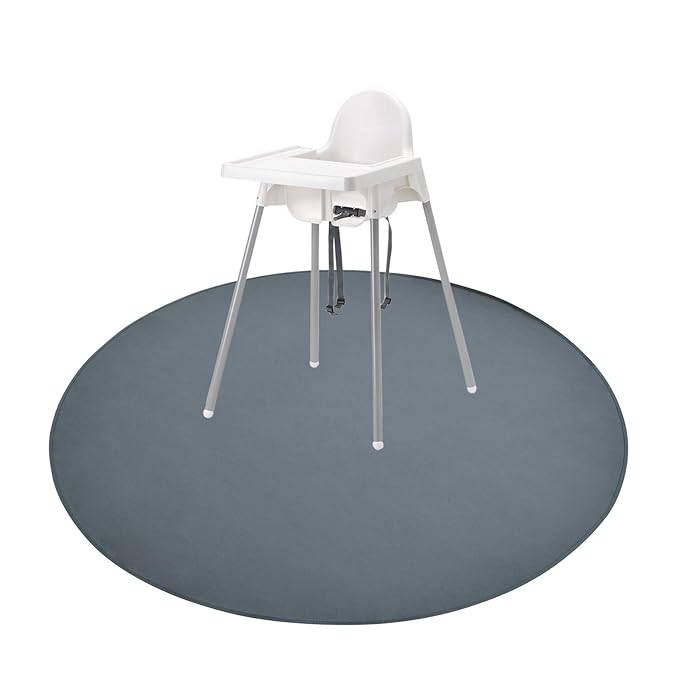 Baby Splat Mat for Under High Chair, 51 x 51 Inch Wipeable Splash Mat, Waterproof and Washable, Anti-Slip Floor Protector