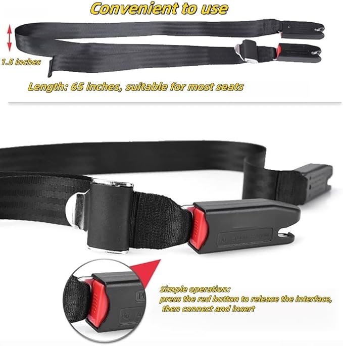 Strap Pads Compatible with 1 Pcs Universal ISOFIX Kids Seat Car Fixing Straps Covers with Latch Interface Accessory Cover Set (Red)