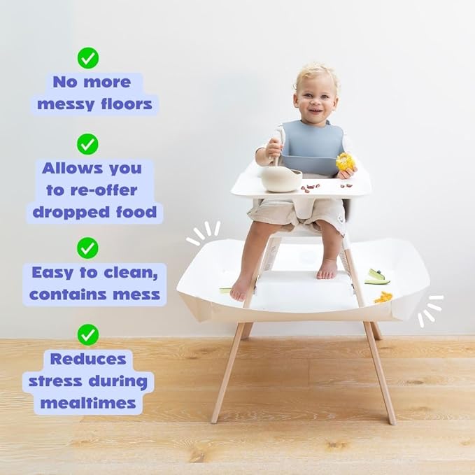 CATCHY - Food Catcher - Compatible with Lalo The Chair High Chair + 12 Other High Chairs - Highchair Sold Separately - Baby & Toddler Food & Mess Catcher - Under High Chair Accessory