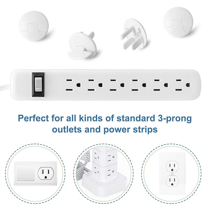 PRObebi Outlet Covers Baby Proofing White - 38 Pack Plug Covers for Electrical Outlets, Child Proof Socket Covers, Baby Safety Products for Home, Office, Easy Insatllation