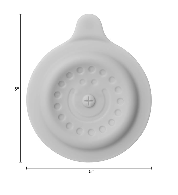 Ubbi Bathtub Drain Cover, Silicone Drain Stopper with Suction, Baby Bath Time Accessory, Gray