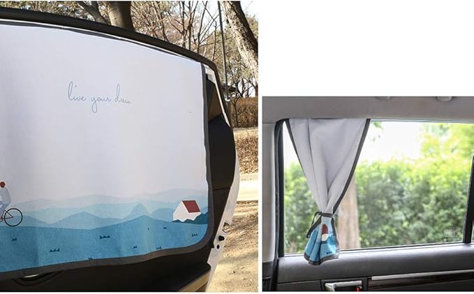 BEBEDECO Magnetic Car Sun Shade Curtain for Side Window – Sun Blocker and UV Protector for Baby, Kids, and Pets – Universal Fit with Built-in Magnets for Steel-Framed Door (Bebe DayDay)
