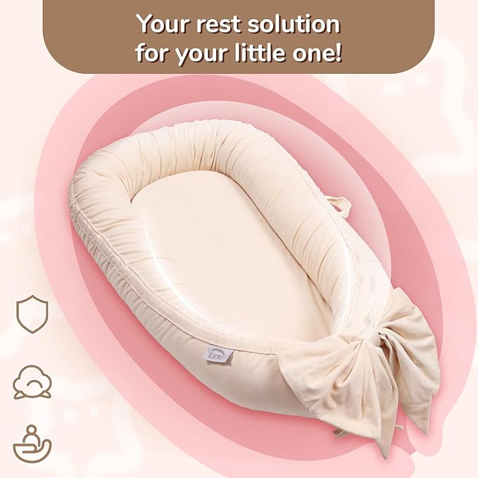 EAQ Baby Lounger, Infant Lounger for Newborn,Portable Baby Nest Cover Breathable & Soft, Newborn Essentials