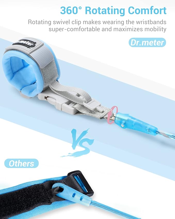 Anti Lost Wrist Link, 2 in 1 Upgrade Toddlers Safety Wristband Leash with Key & Lock, Dual Length 6.56ft Kids Walking Harness for Supermarket Mall Airport Amusement Park Zoo Travel