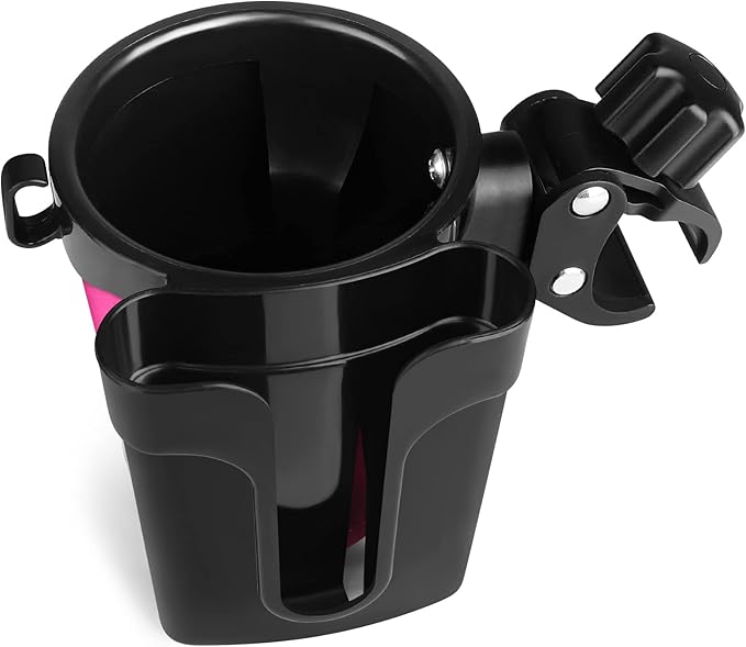 Accmor Stroller Cup Holder with Phone Keys Holder, 3-in-1 Universal Cup Holder, Drinks Bottle Holder for Stroller, Bike, Wheelchair, Walker, Scooter