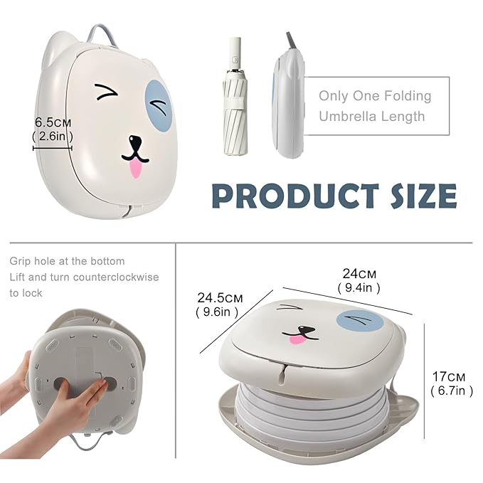 Travel Potty for Toddler Portable Foldable Potty Training Toilet for Boys Girls Baby Kids Children Indoor Outdoor,Grey