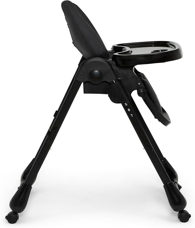 Little Folks by Delta Children 2-in-1 SlimFold High Chair for Babies and Toddlers, Black