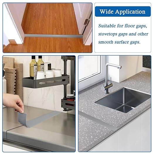 Floor Transition Strip Self Adhesive Floor Cover Strips Laminate 1.57" Wide Vinyl Flat Divider Transitions (4cm, 10Ft, Gray)