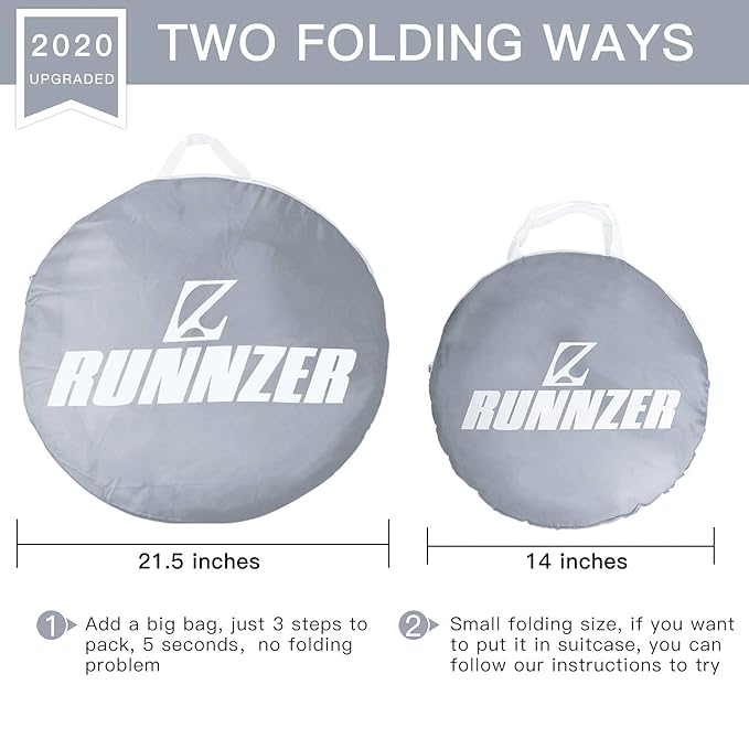 L RUNNZER Baby Crib Tent, Breathable Pop Up Crib Tent Canopy Keep Baby from Climbing Out, Crib Net to Keep Baby in with Auto-Lock Zipper(55.2" L x 27.6" W x 51.6" H)
