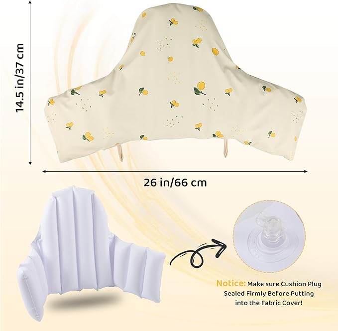 High Chair Cushion with Cover Pad for IKEA Antilop Babies Toddlers Inflatable & Reversible Built-in Inflatable Cushion