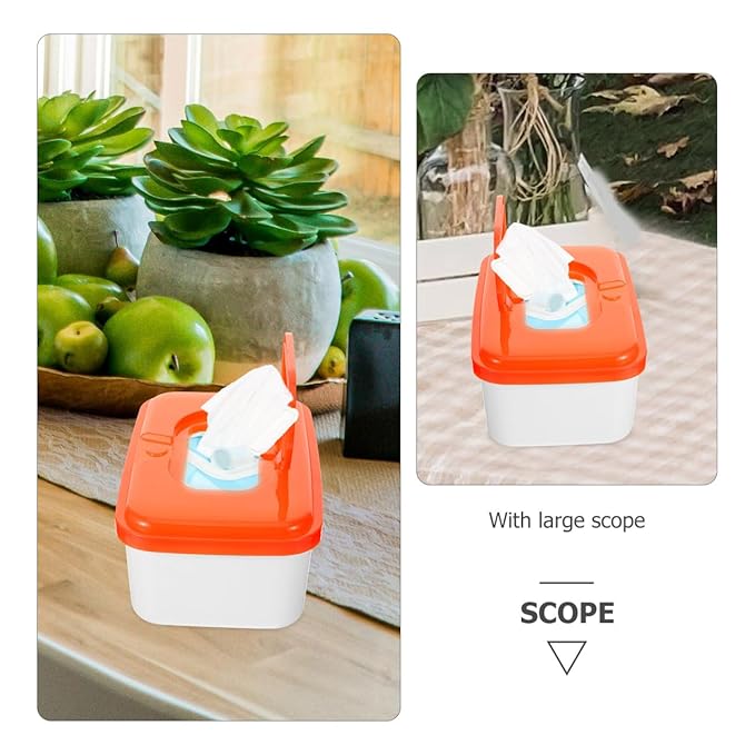 DOITOOL 2 Pcs Baby Wipes Dispenser Plastic Wipe Holder Container Case with Sealing Design Refillable Container Emapty Box Keeps Easy Open and Close for Bathroom Nursery (Random Color)