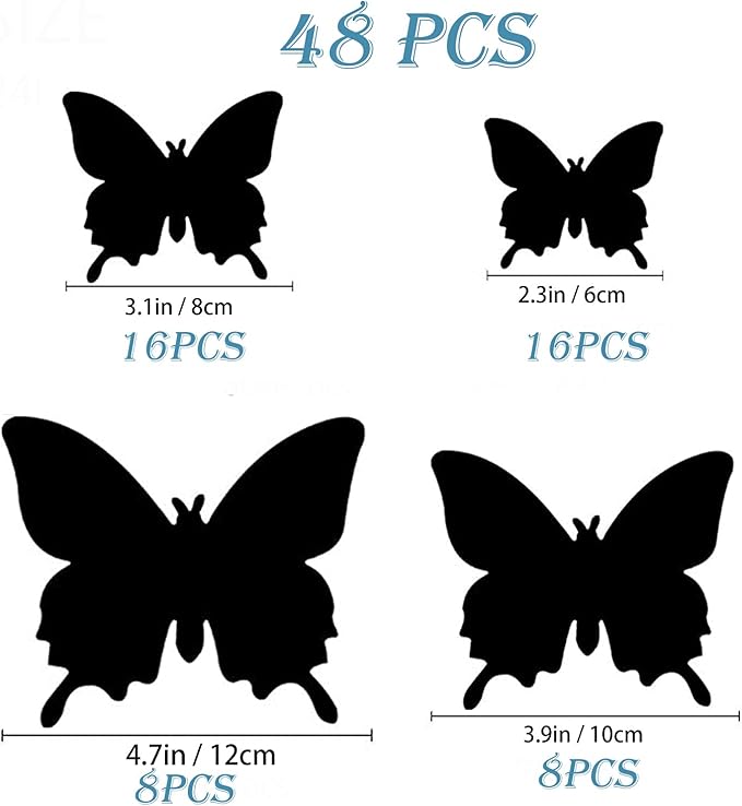 OPSEAM Butterfly Wall Decor 24/48 PCS, 3D Butterflies Stickers for Party Decorations with Magnets(Pink, 48)