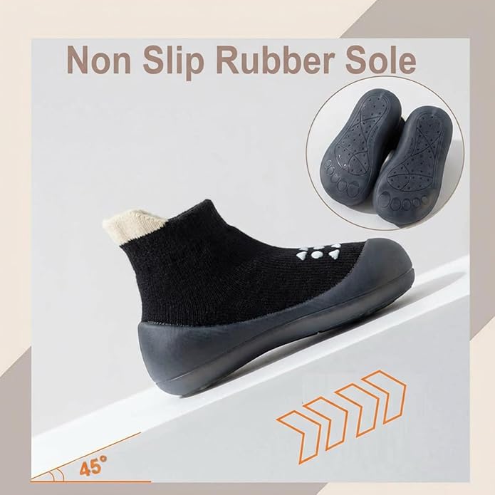 Hstyle Baby Sock Shoes Toddler Walking Shoes Infant Non-Slip Slippers Soft Rubber Sole Sneakers for Baby Boys Girls