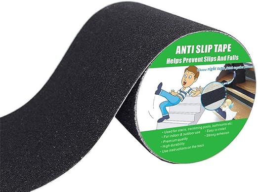 Anti Slip Tape, High Traction,Strong Grip Abrasive, Not Easy Leaving Adhesive Residue, Indoor & Outdoor (6" Width x 190" Long, Black)