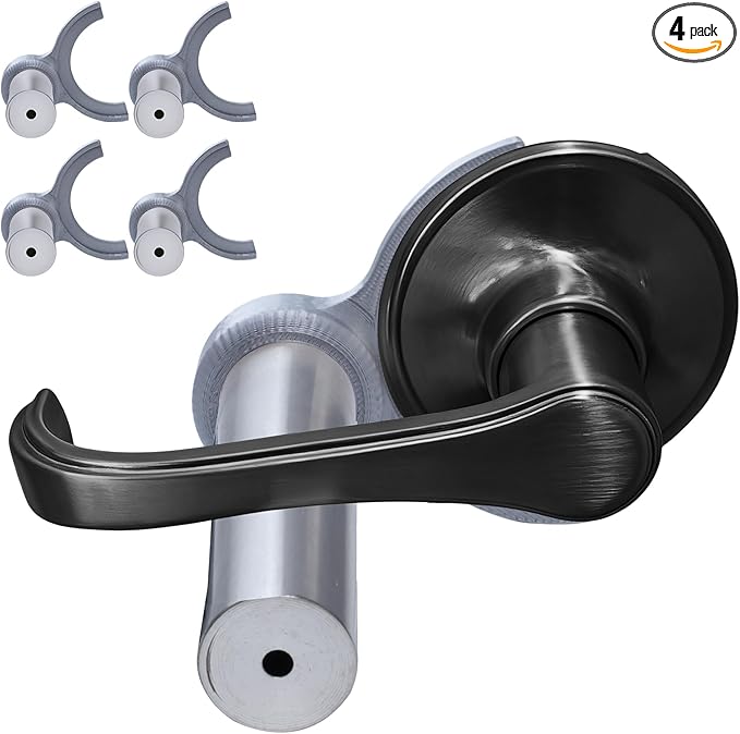Pet Proof Door Lever Lock, Door Handle Lock Child Safety, No Adhesive Baby Proofing Door Handle Lever for Toddlers Cats Dogs (Grey)