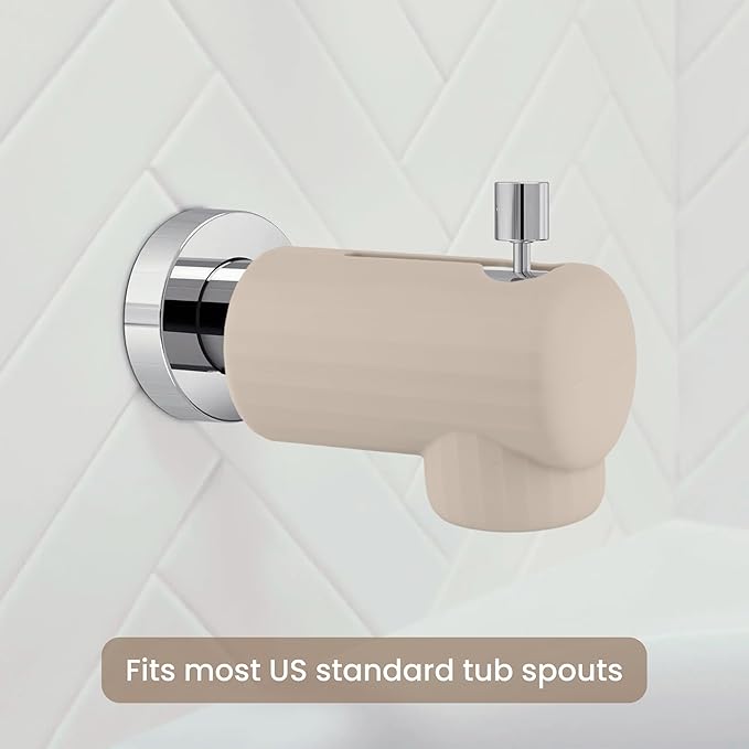 Bath Spout Cover, Soft Silicone Bathtub Faucet Cover Safety Universal Fit (Shifting Sand)