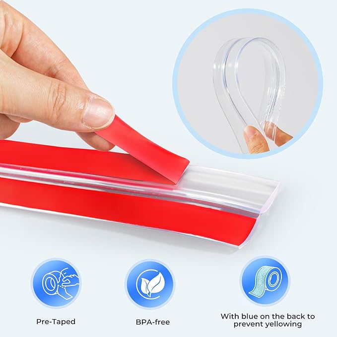 Kloejaa Edge Corner Protector Baby Proofing, Clear Soft Corner Protectors Baby Proof, Furniture Corner Guard & Edge Safety, Edge Protector for Table and Fireplace(19.6ft L*1.56inch W*0.14inch H)
