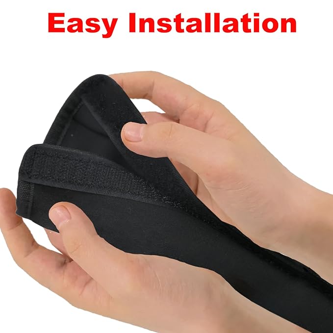 2 Pack 13.38 * 5.51in Armrest Handle Cover,Universal Pushchair Protector Handlebar Sleeve Bumper,Dust Proof Handle Accessories Removable Fabric Pushchair Case Grip Bar Replacement Covers(Black)