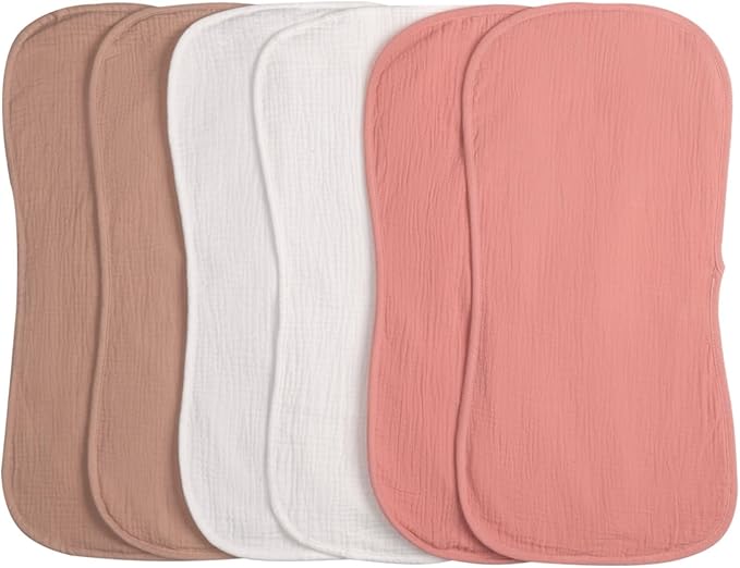 COOROBIN Muslin Burp Cloths 20" x 10",100% Cotton Pack of 6r, Extra Soft and Absorbent,Suitable for both boys and girls