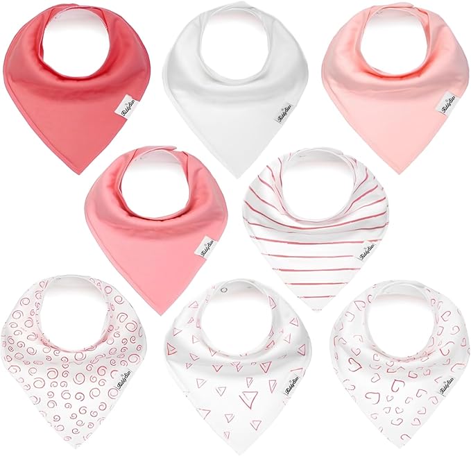 KiddyStar Organic Cotton Baby Bibs for Boys & Girls – Soft, Absorbent Teething & Drool Bibs - Adjustable Snaps for Toddlers