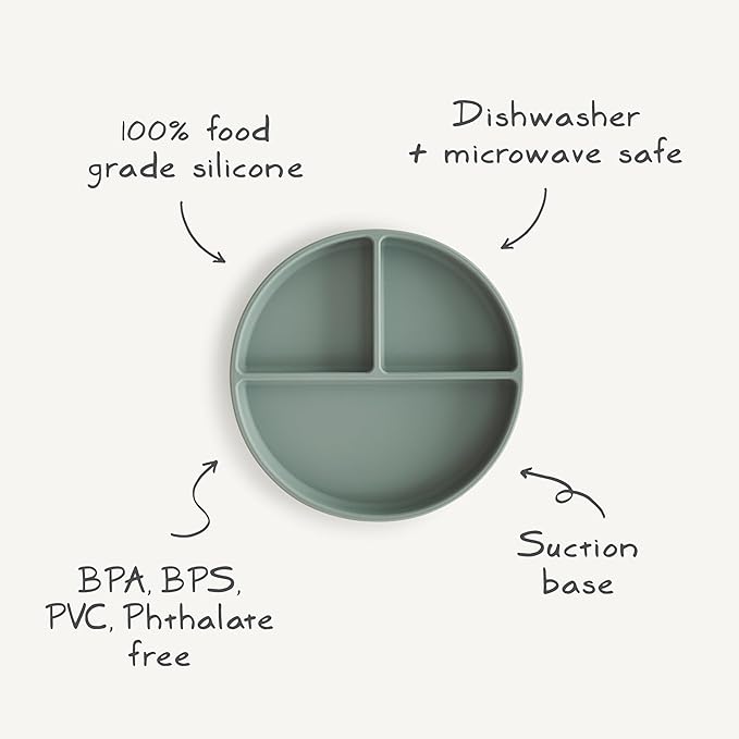 mushie Silicone Suction Plate | BPA-Free Non-Slip Design (Ivory)