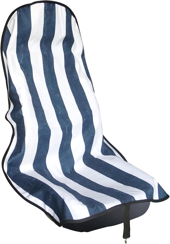 LoyaGour Car Seat Cover Protector Front Seats,for Gym Workout,Running,Swimming,Beach and Hiking,Waterproof Sweat Towel Bucket Seat Covers for Cars SUV Trucks (Blue Stripe, 1Pcs)