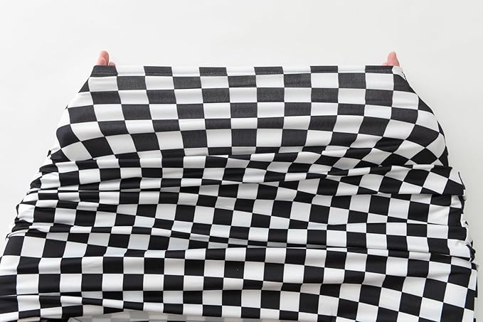 Little Jump Multi-use Baby Carseat Cover, Breathable Nursing Cover, High Stretchy Infant Carseat Canopy, Stroller Cover, Car Seat Covers for Bbies, Boys & Girls(Black Checkered)