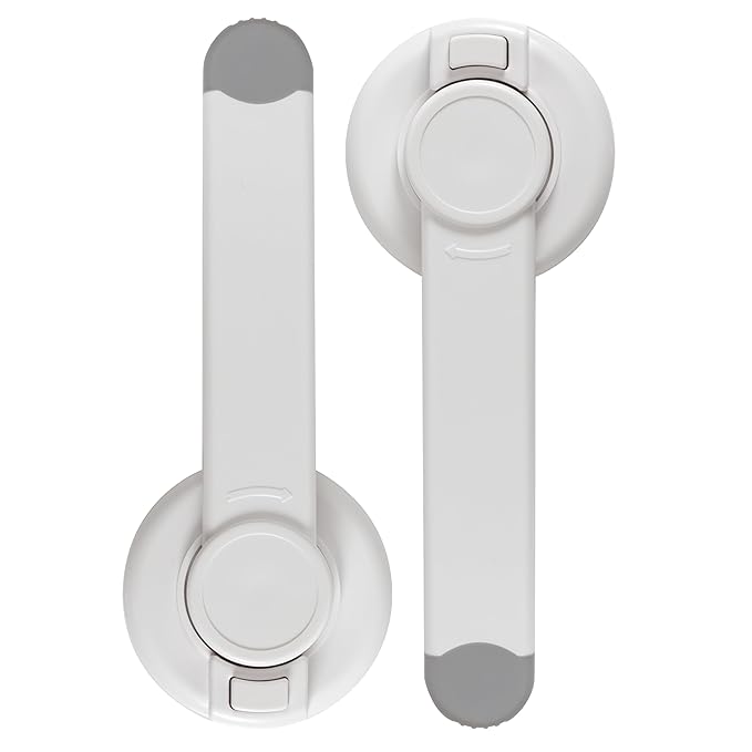 Nuby Child Safety Toilet Locks - 2 Pack - Toilet Lid Lock for Baby Proofing - Easy One-Hand Operation - Simple Installation - Fits Most Seats