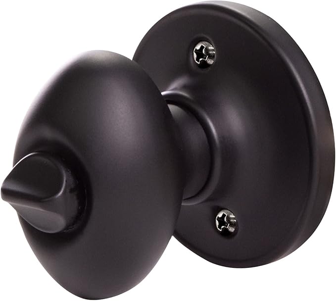 Design House 779181 Egg Privacy Bed and Bath Door Knob Matte Black