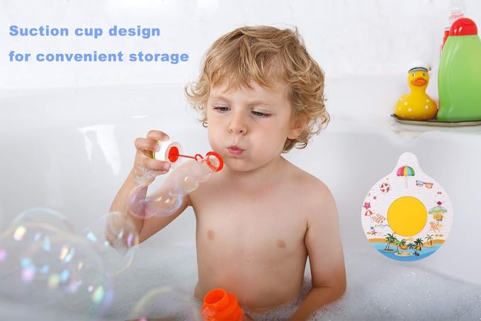 WSZCML Bathtub Drain Stopper, Silicone Tub Stopper Plug, Universal Bath Drain Cover, Beautiful Coral Reef Illustration, Kids Tots Babies Gift (White)