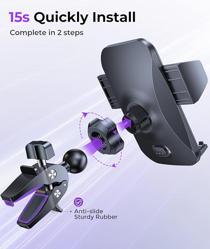 Car Phone Holder, [Thick Cases Friendly] Car Phone Holder Mount, Hands-Free Phone Mount for Car Fit for iPhone for Samsung and Smartphone