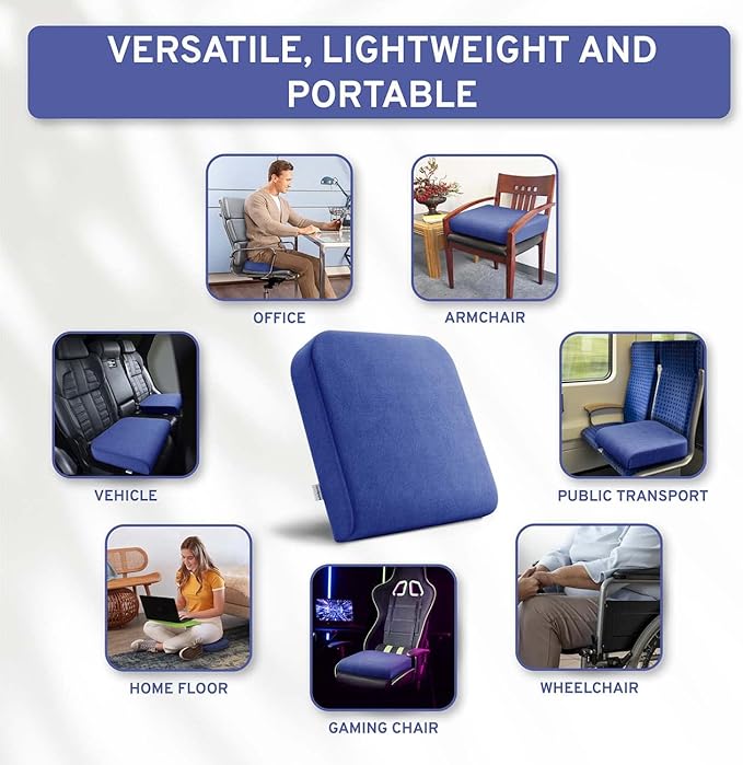 ComfySure Extra Large Wheelchair Seat Cushion - Firm Memory Foam Chair Pad for Wheelchair, Recliner, Office, Car & Bariatric Overweight Users 19”x17”x3”