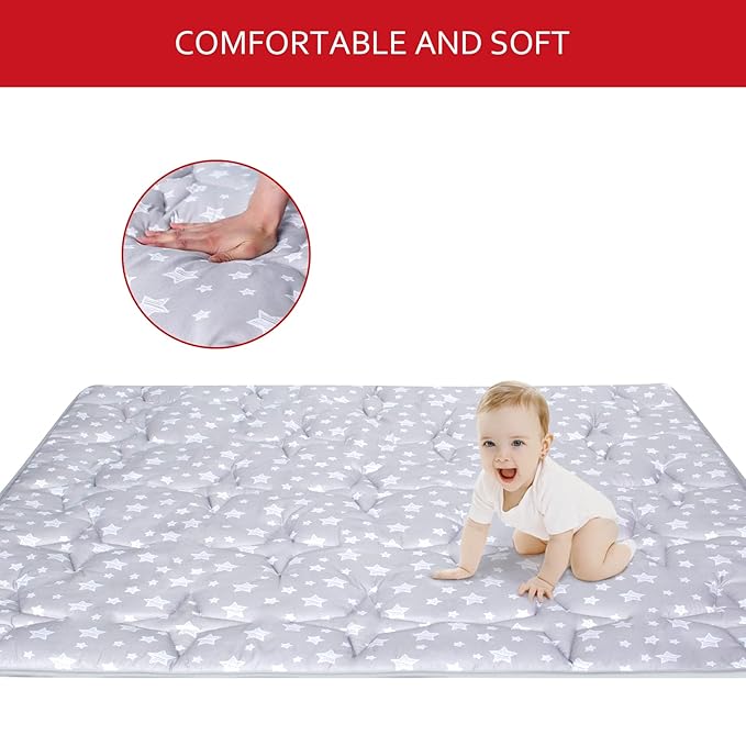 Baby Playpen Mat 59x59 Inch, One-Piece Crawling Mat Non Slip Padded Baby Mats for Playing 59x59 Inches, Baby Playmat Floor Mat for Babies, Toddlers
