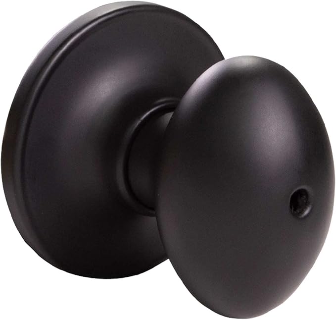 Design House 779181 Egg Privacy Bed and Bath Door Knob Matte Black