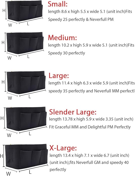 LEXSION Felt Purse Insert Bag Organizer Bag In Bag For Handbag Purse Organizer Fits Speedy Neverfull