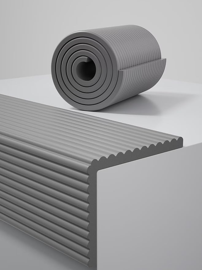 11.8''W Extra-Wide Edge Protector, 6.56FT 0.47''Th Baby Proofing Corner Guards, Safety Furniture Bumper, Pre-Taped, Thick Soft Rubber Foam Padding for Fireplace Table Stair Cabinet (Grey)