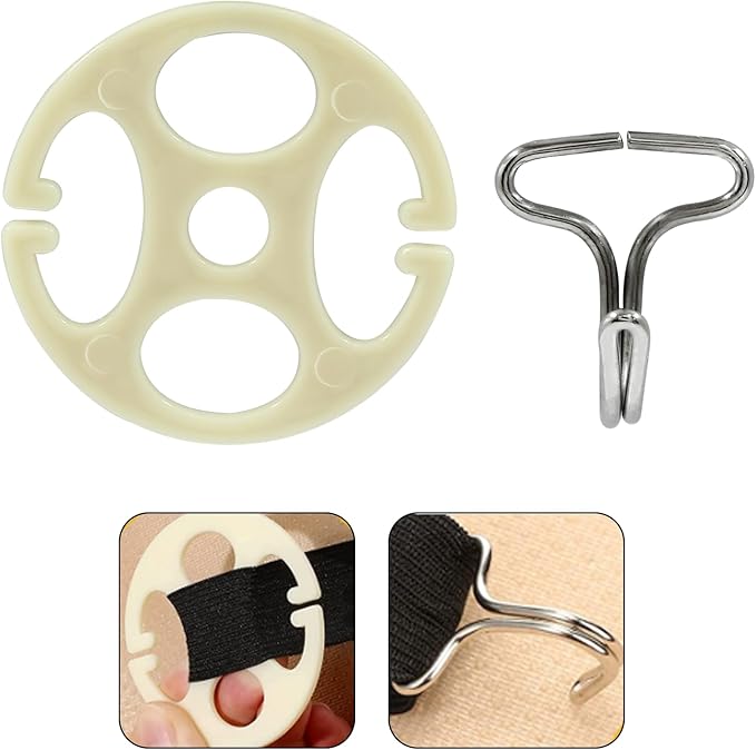 48Pcs Car Seat Cover Plum Plate Metal Hooks, 24Pcs Plastic Car Seat Covers Chucks and 24Pcs Metal Hooks Set Locking Clip Plastic Card Fixed Fastener Buckle Replacement for Car Seat (Beige)