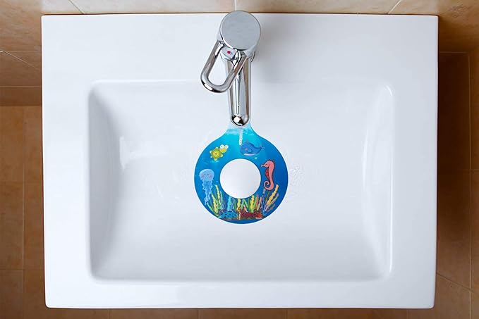 WSZCML Bathtub Drain Stopper, Silicone Tub Stopper Plug, Universal Bath Drain Cover, Beautiful Coral Reef Illustration, Kids Tots Babies Gift (Blue Whale)