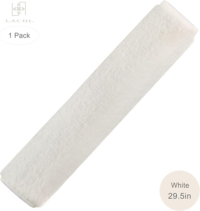 LACDL Extra Long Seatbelt Covers Super Soft Furry for Adults Kids Women & Men, Thick Plush Full Car Seat Belt Cushion, Fluffy Shoulder Pad Protector, Auto Interior Accessories, 1pc, Off White, 29.5in