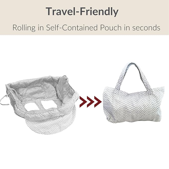 PandaEar Shopping Cart Cover for Baby, 2-in-1 Grocery Cart Seat Cover & Baby Highchair Cover for Infant, Toddler -Grey