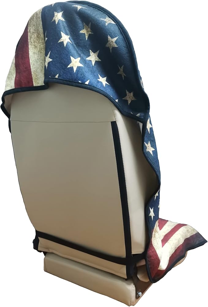 LoyaGour Car Seat Cover Protector Front Seats,for Gym Workout,Running,Swimming,Beach and Hiking,Waterproof Sweat Towel Bucket Seat Covers for Cars SUV Trucks (American Flag, 2Pcs)