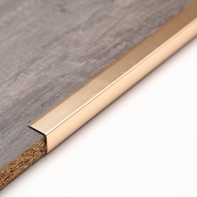 Aluminum Peel and Stick L Molding Corner Guards with 90° Angle for Wall Door Frame Cabinet Baseboard Protection and Decoration, 51.2in x 0.8in (3Pcs)