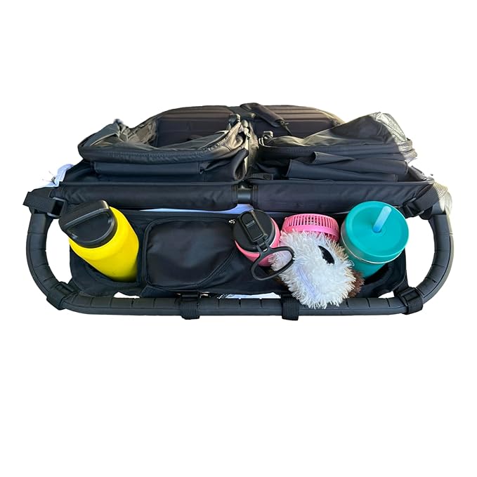 Split (bar in Middle of Handlebar) Double Stroller Organizer for Bob Duallie and Baby Jogger City Mini GT