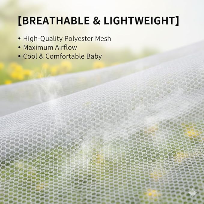 Universal Mosquito Net for Strollers - 2 Pack Breathable Insect Netting Protection for Babies, Fine Mesh Bug Screen Cover for Infant Car Seats, Cribs, and Playpens
