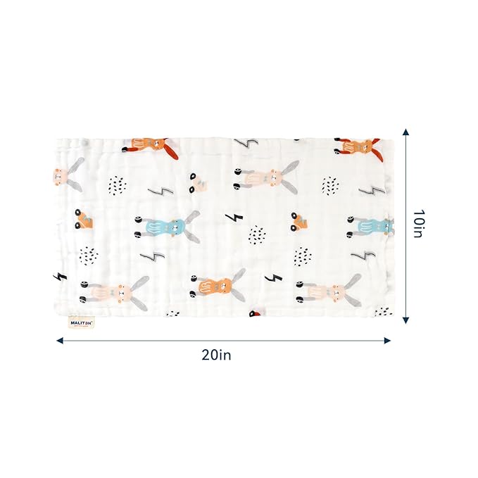 Maliton Muslin Burp Cloths for Baby Girl 6 Pack Large 20''x10'' 100% Cotton Burp Rags Absorbent and Soft 6 Layers Muslin Cloth Baby Boy Newborn Essentials Must Haves(Fairy Tale, Pack of 6)